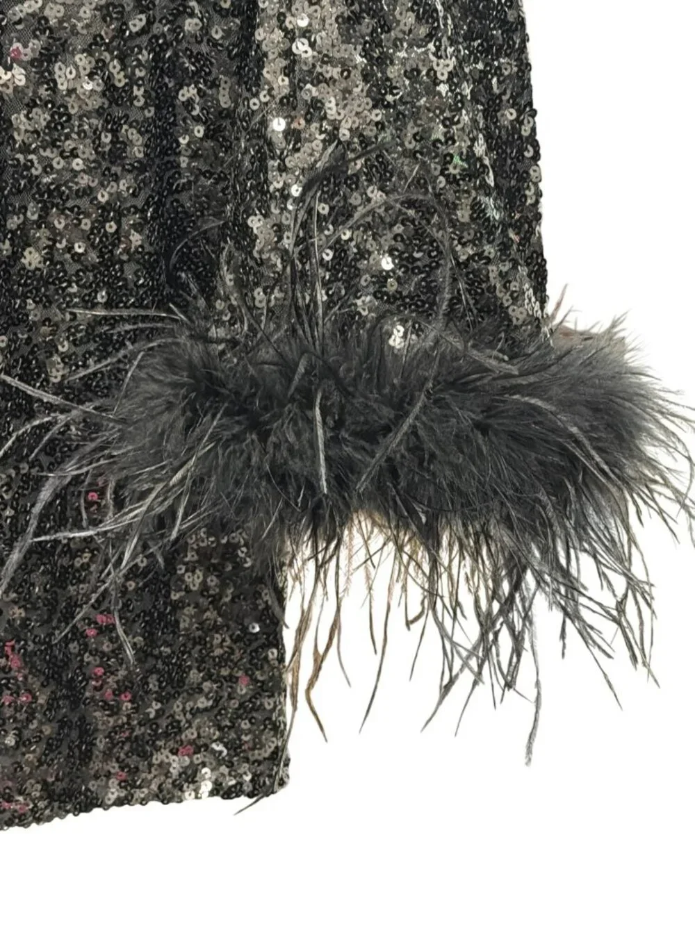 Anthropologie Hutch Sequin Feather Cuff Shift Mini Dress Medium New - Picture 7 of 7